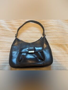 Fossil Y2K Vintage Shoulder Black Leather Bag